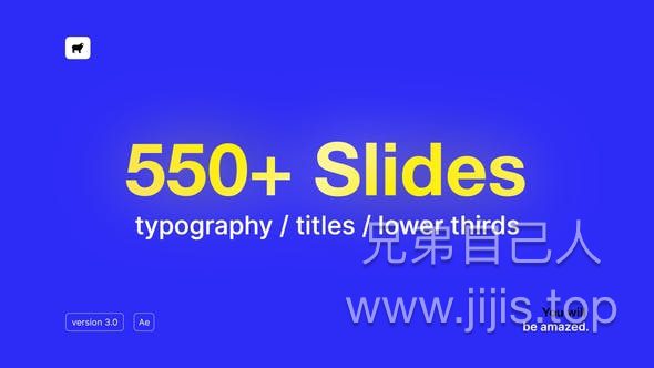 AE脚本-550种创意社交媒体动态文字标题排版字幕条动画预设 Just Typography Pack V3-兄弟自己人