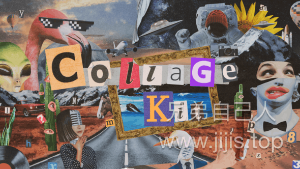 AE脚本-398个创意嘴唇眼睛手势动物汽车拼贴画贴纸动画预设 Collage Kit Constructo-兄弟自己人