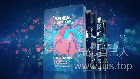 AE脚本-700种医疗生物科学人体骨骼器官X射线DNA细胞动画元素 Medical Constructor-兄弟自己人