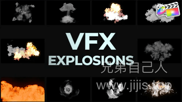 FCP插件-30种电影级VFX特效烟雾爆炸预设VFX Explosions-兄弟自己人