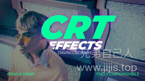 达芬奇-CRT老电视监控信号干扰复古预设特效 CRT TV Effect-兄弟自己人