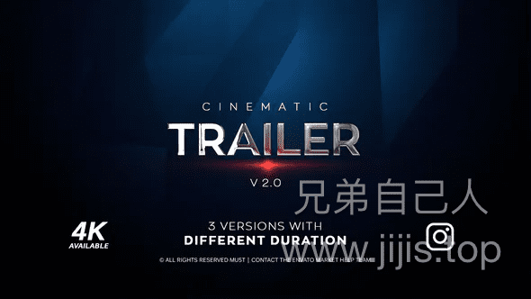 AE模板-大气震撼电影预告片模板 Cinematic Trailer 4K-兄弟自己人