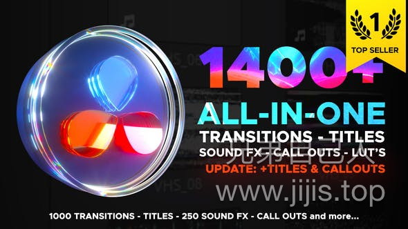 达芬奇-1400种转场音效LUT标题预设包 Transitions Library for DaVinci Resolve-兄弟自己人