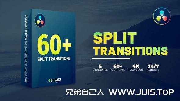 达芬奇转场-60个分屏预设转场包-兄弟自己人