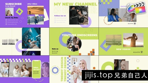 FCPX插件-FCPXYoutube专属Endscreens动画模板创意升级利器-兄弟自己人