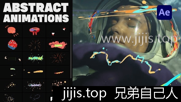 After Effects动态抽象动画包多彩元素丰富视觉体验-兄弟自己人